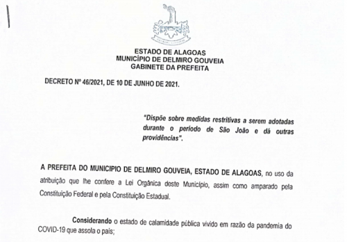 [Decreto nº 46/2021, de 10 de junho de 2021]