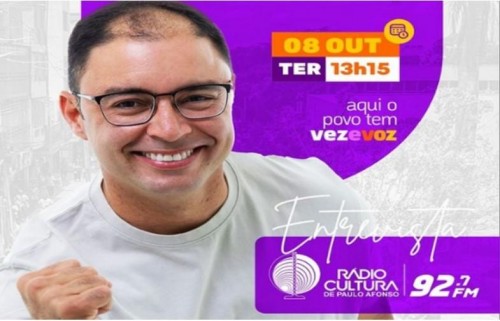 [Hoje tem entrevista com Galinho na Rádio Cultura de Paulo Afonso, no Jornal da Cultura às 13:15]